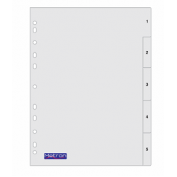 METRON ΔΙΑΧΩΡΙΣΤΙΚΑ ΠΛΑΣΤΚΑ Α4 ΑΡΙΘΜΟΙ 1-5